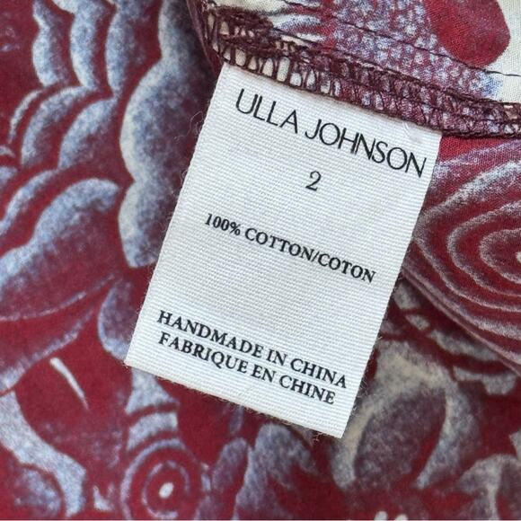 Ulla Johnson Letty Heliotrope Purple Floral Short Flutter Sleeves Blouse Size 2 - Picture 12 of 13